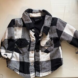 Little Bipsy Black & White Buffalo Plaid Button Shirt
